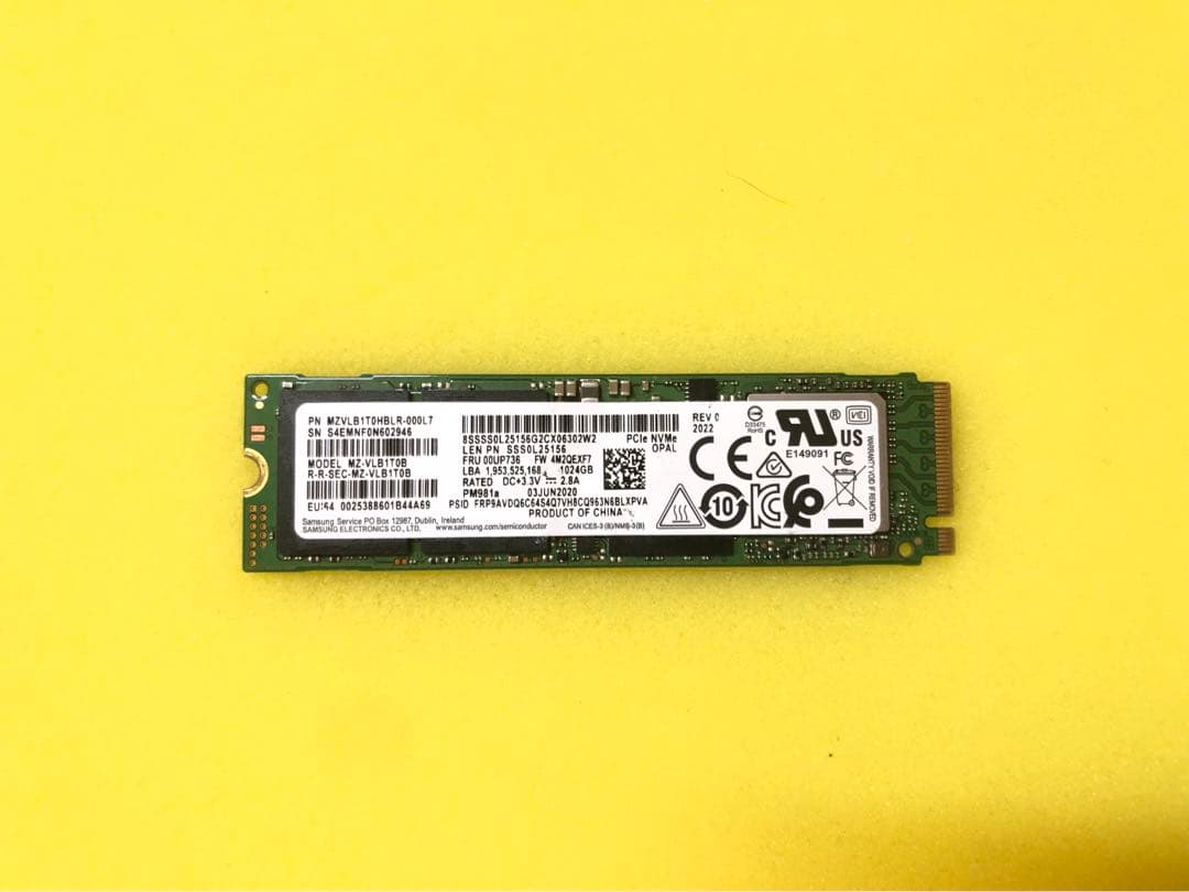 【動作品/正常判定】SSD SAMSUNG SSD NVMe M.2 1TB