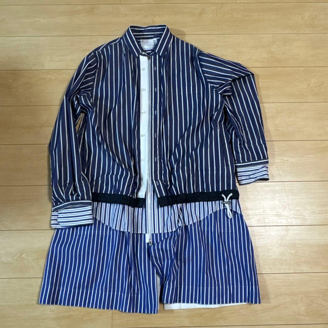 sacai ドッキングストライプシャツコート　サンプル品