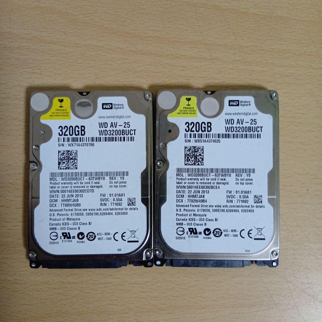 Western Digital製のHDD、WD AV-25 WD320GB2個