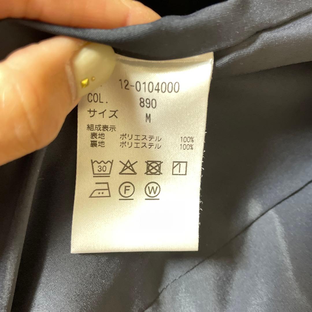 PLSTプラステネイビー パンツスーツ セットアップ　ボウタイブラウス３点セット