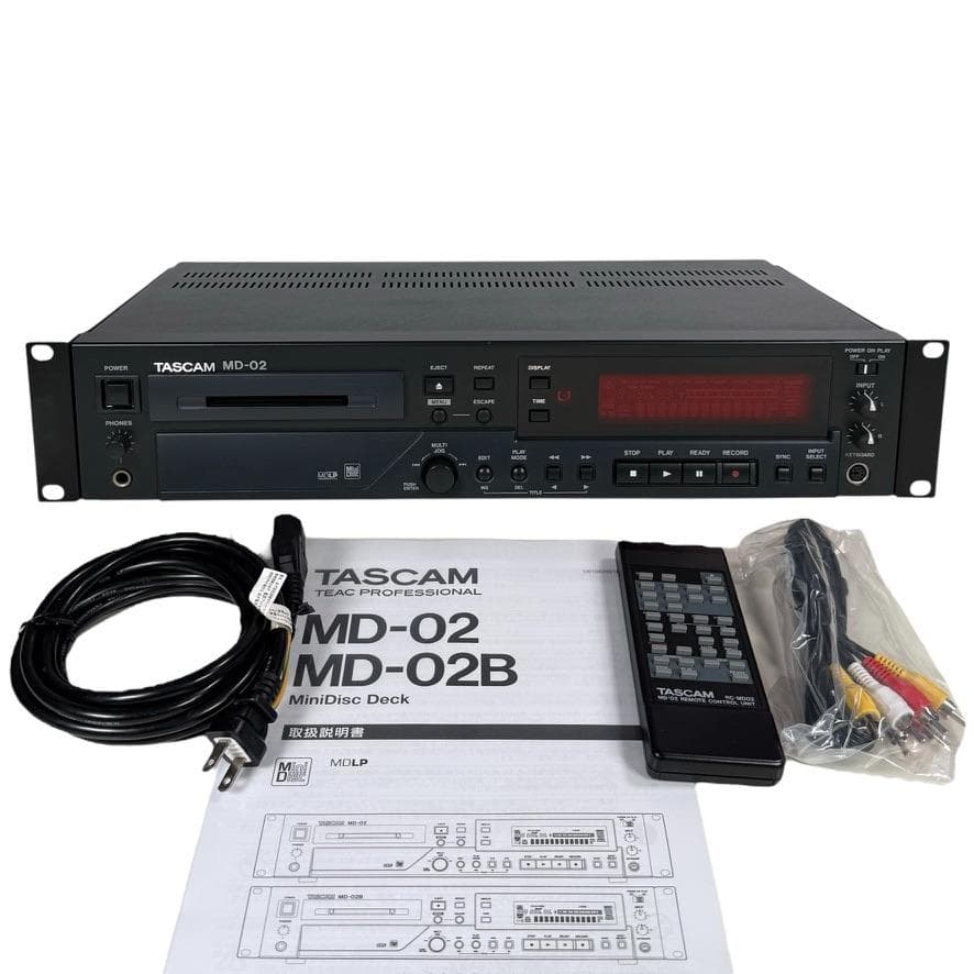MD録音履歴4時間・TASCAM MD-02 MDLP対応 業務用MDデッキ