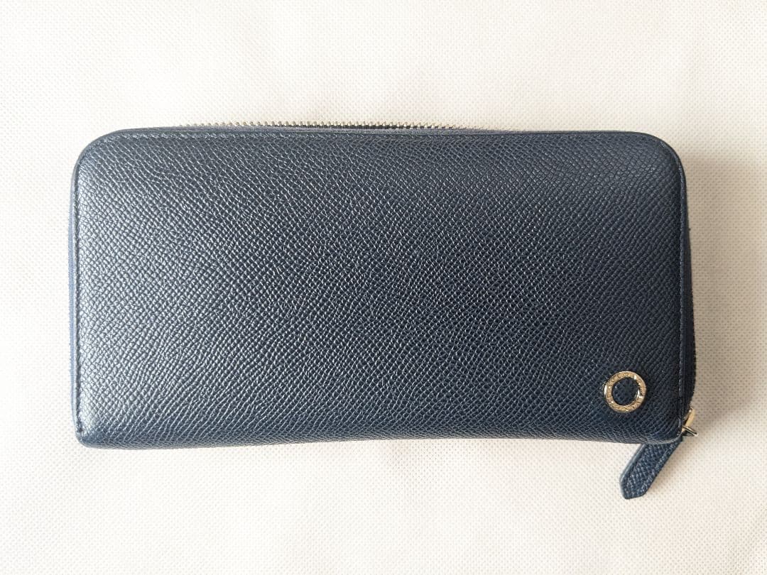 ブルガリ BVLGALI MAN 282588 ブルー　ジップウォレット　長財布