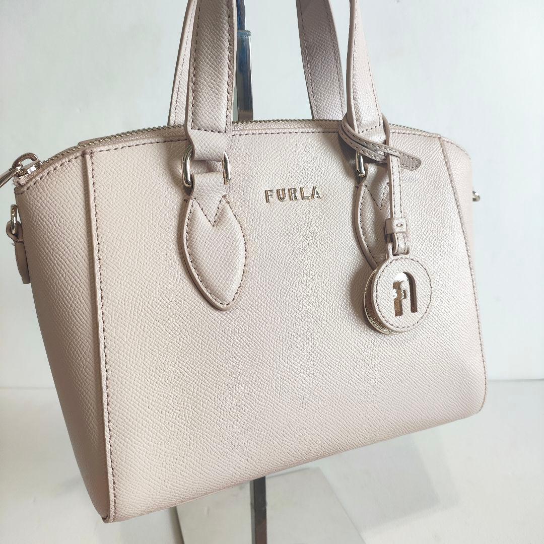 ✨美品✨　フルラ ミネルヴァ S サッチェル グレージュ 2way ハンドバッグ