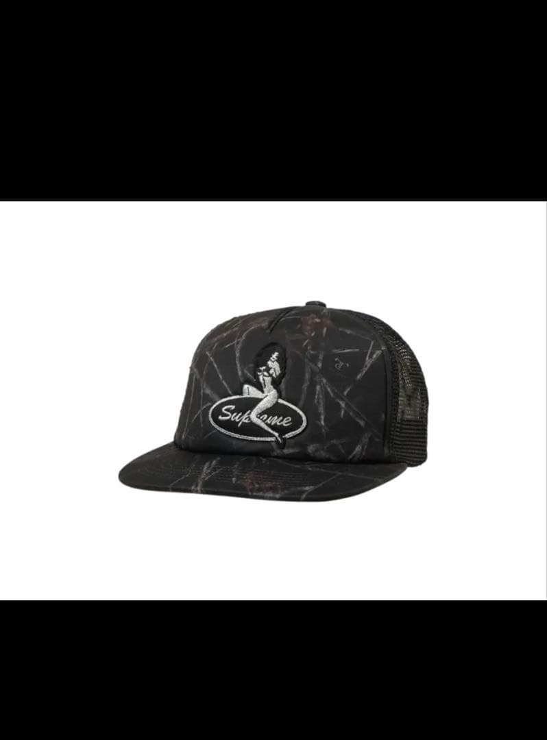 Supreme ブラック メッシュキャップ