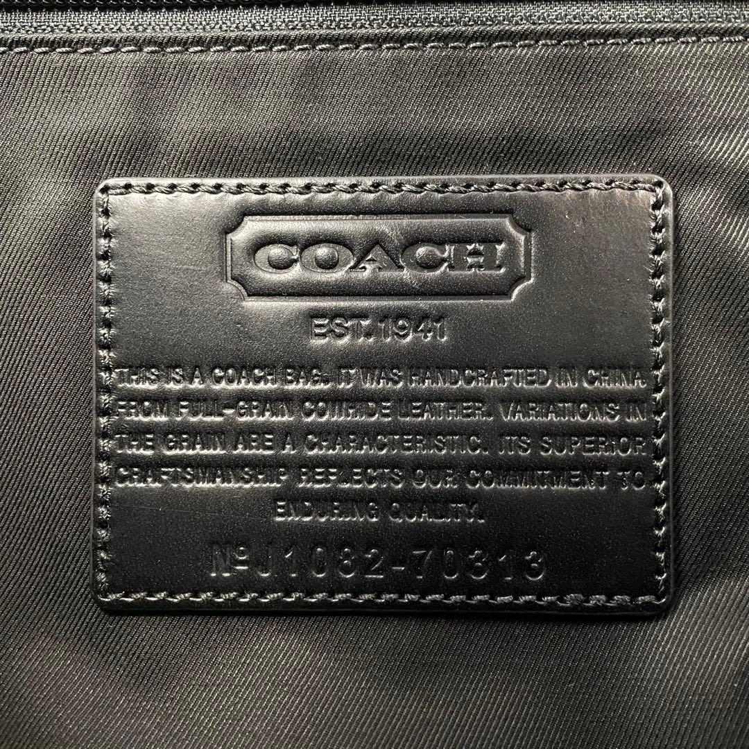 良品 COACH メッセンジャーバッグ レザー ブラック トンプソン 70313