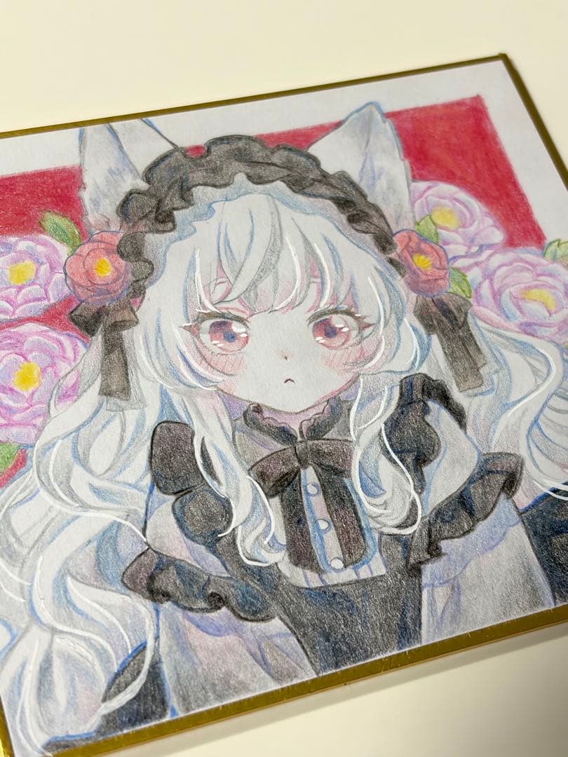 メ*)様 オリジナル手描きイラスト　ゴスロリ狐の女の子