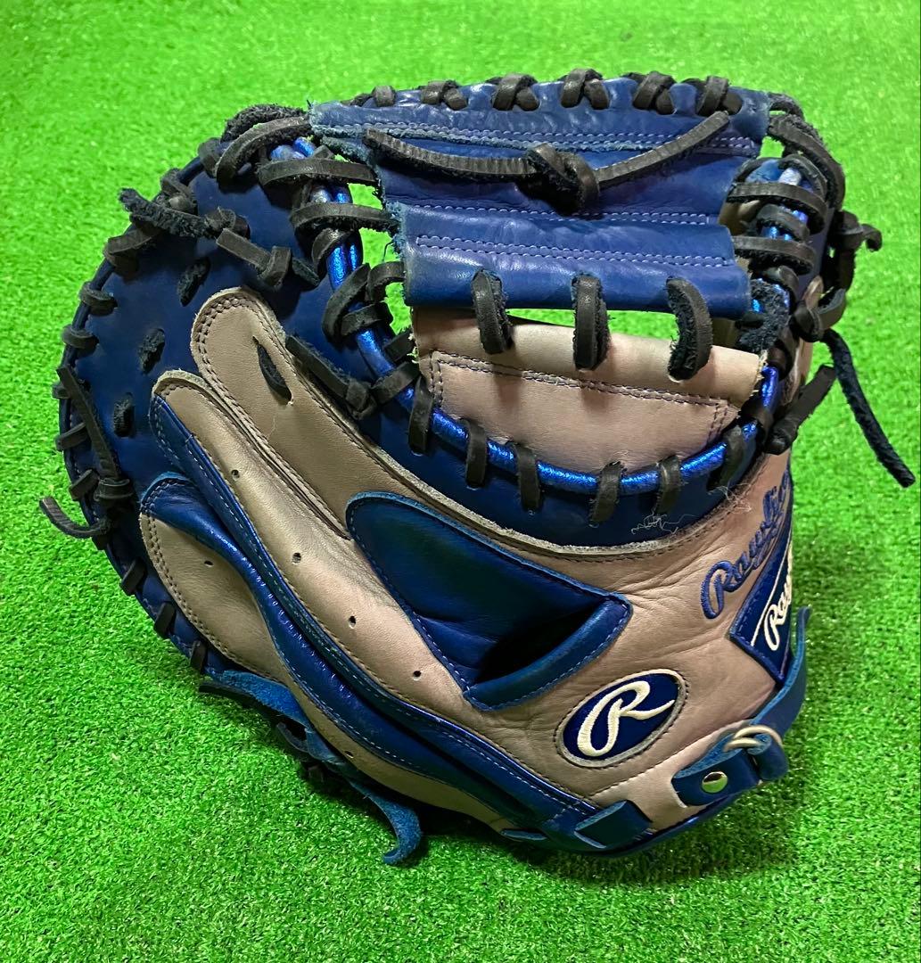 一般軟式 野球 キャッチャーミット Rawlings ブルー グレー 大人用