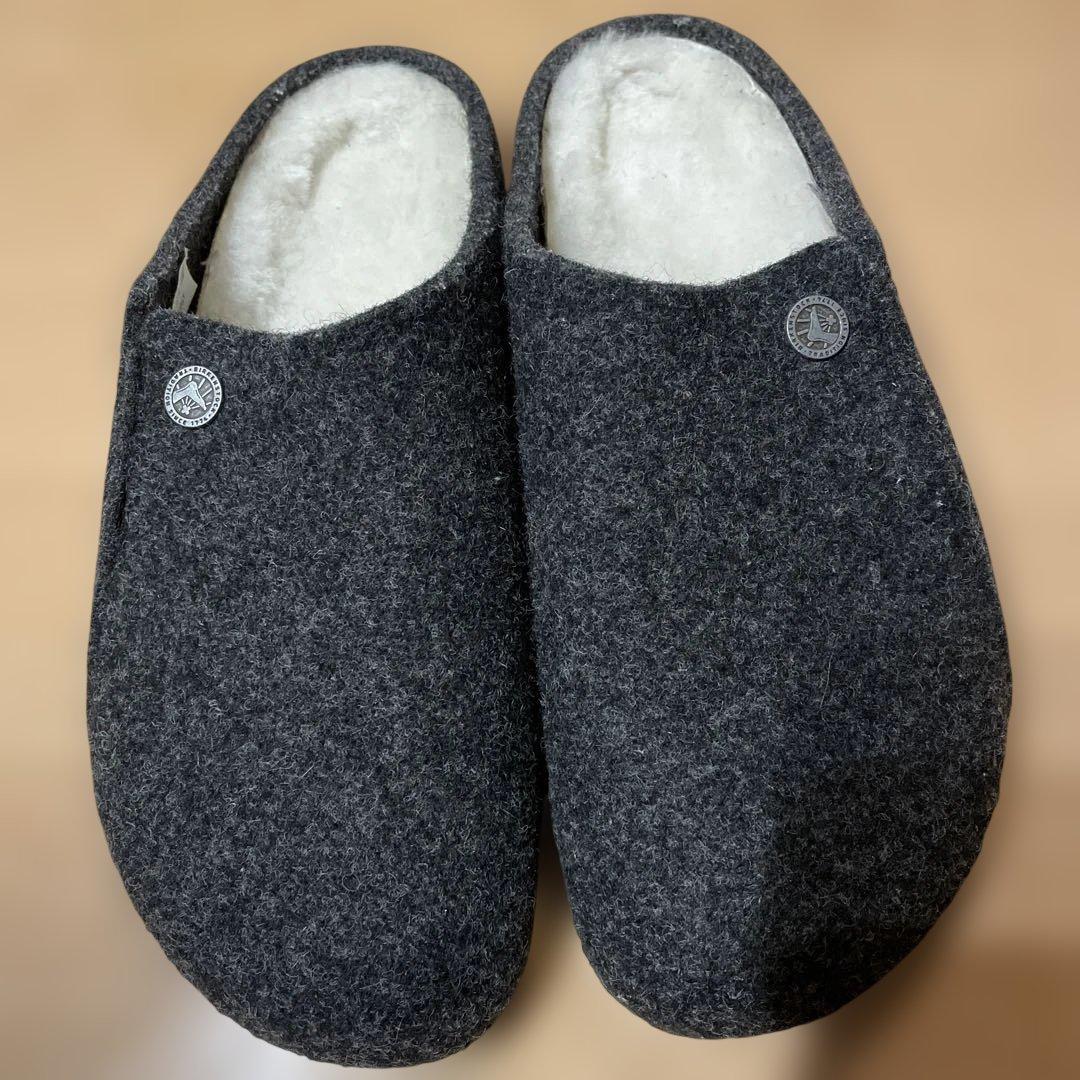 ビルケンシュトック　ウール　ボア　ツェルマット　チャコールグレー　サンダル　37
