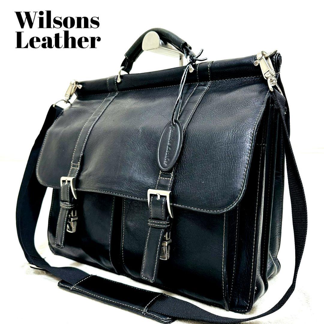 極美品 ウィルソンズレザー 2way ビジネスバッグ ブリーフケース 2室本革