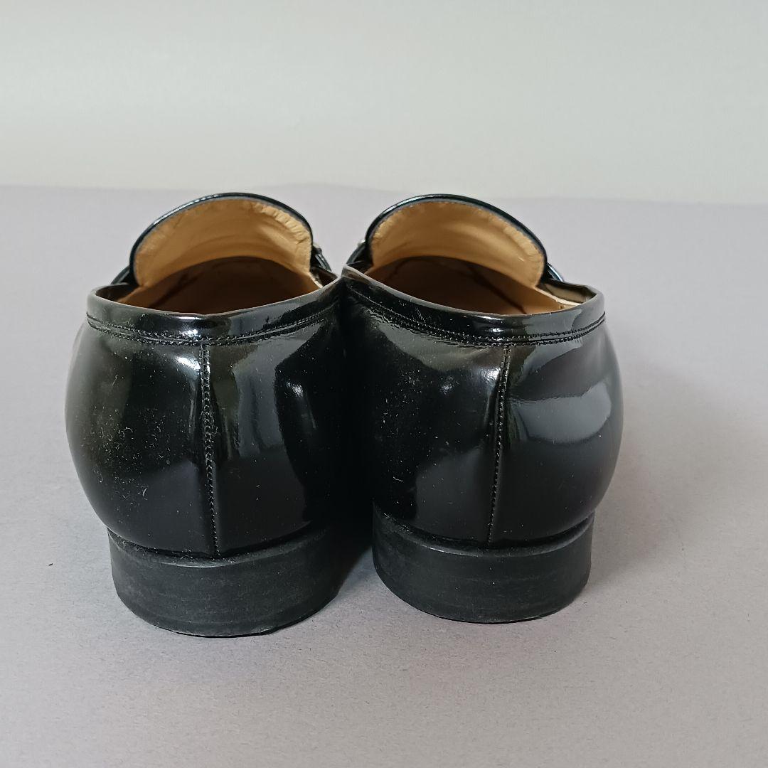 689/良品/GUCCI グッチ/ローファー/ブラック/エナメル/バンブービット