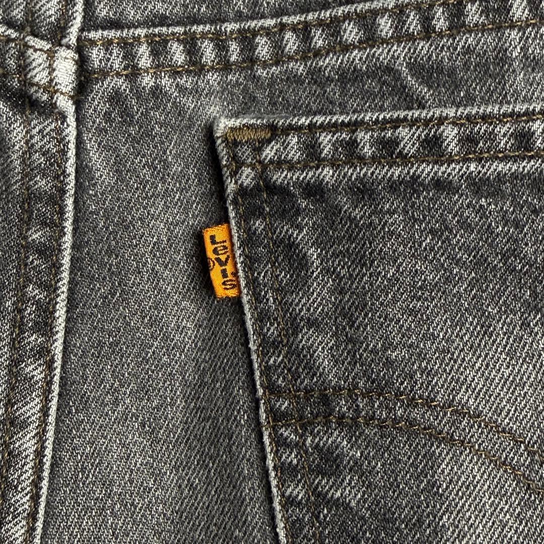 90s USA製 Levi’s 517 先染め ブラック デニム パンツ