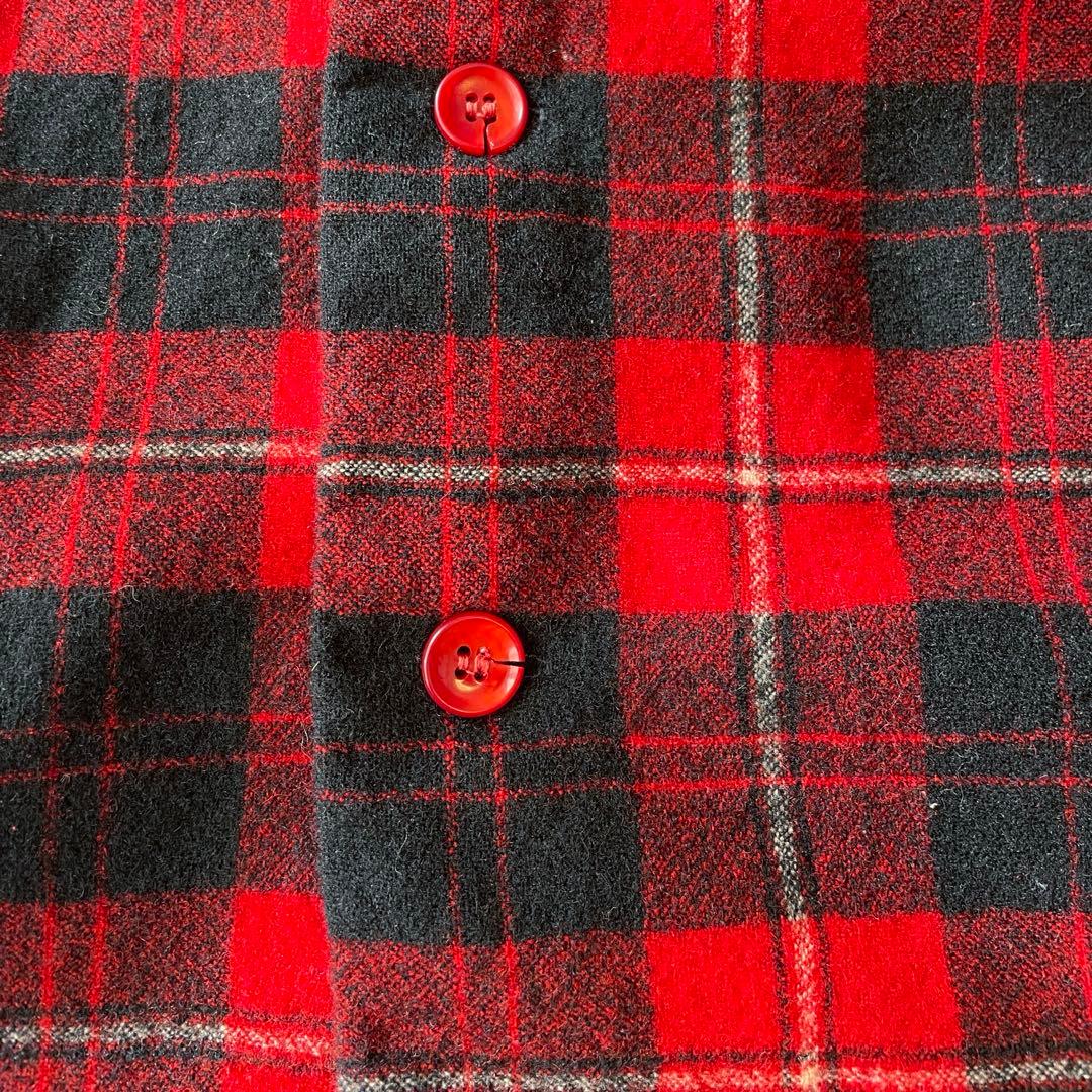 50s PENDLETON ボードシャツ 赤×黒チェック USA製 ヴィンテージ