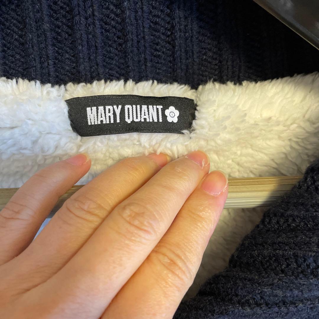MARY QUANT ニットダッフルコート ネイビー M 裏地もこもこ【未着用】