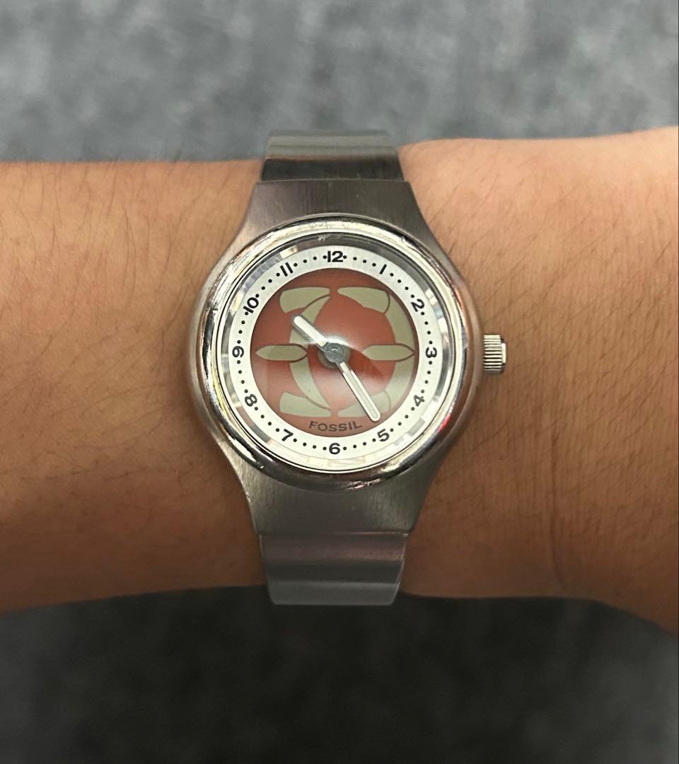 FOSSIL BIG TIC JR-7917 オレンジ盤【動作確認済】