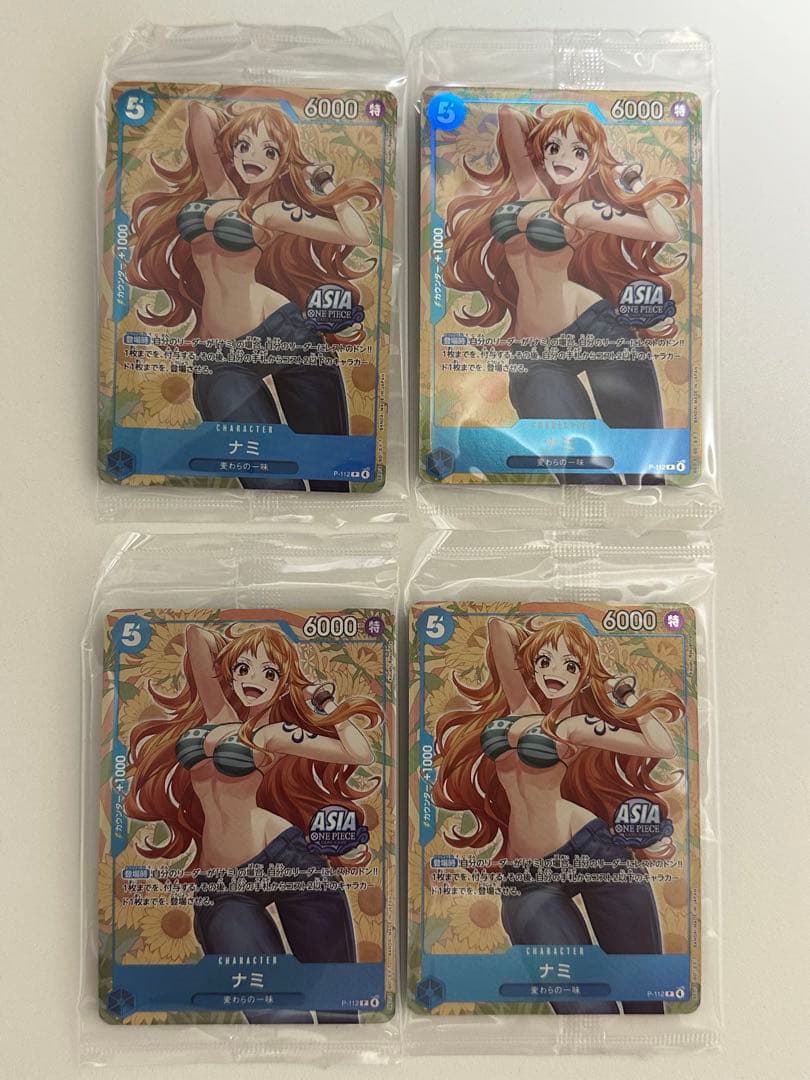 ワンピースカード　ナミ　P-112 プロモ　未開封　4枚セット ③