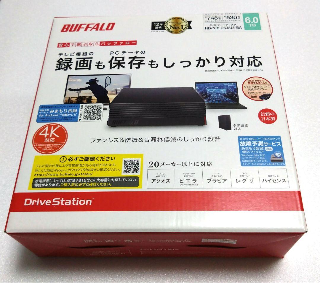 バッファロー 6TB 外付けHDD HD-NRLD6.0U3-BA
