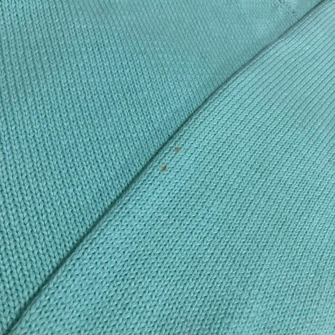 希少 80s エディーバウアー 黒タグ コットンニット XL ティファニーブルー