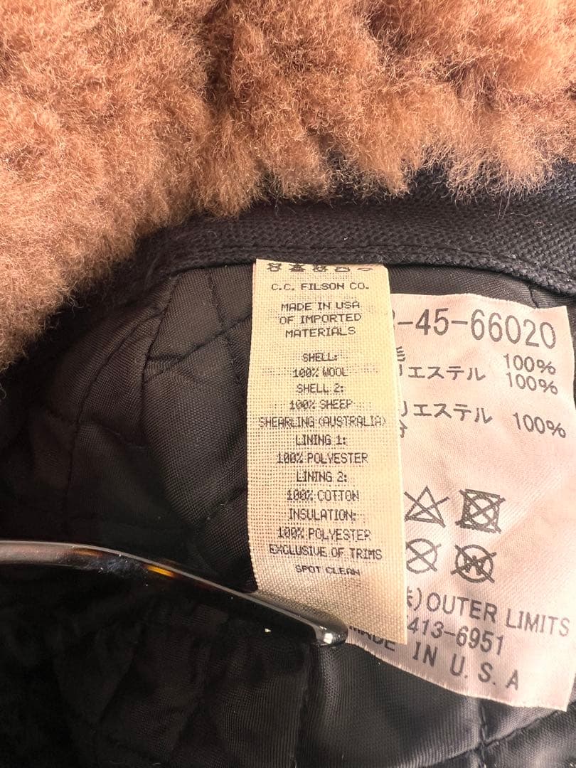 FILSON ボアキャップ100%VIRGIN WOOL