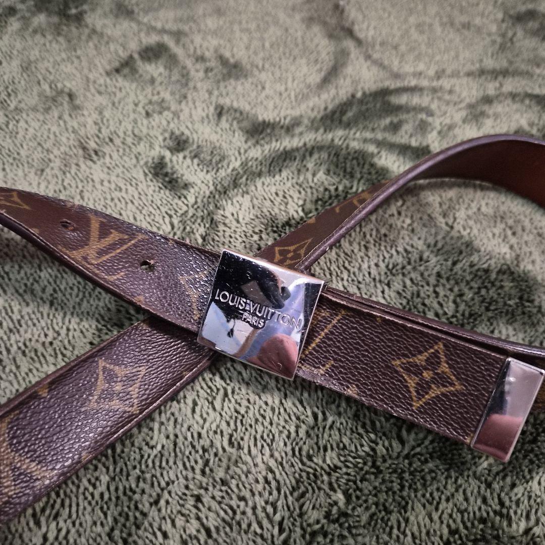 LOUIS VUITTON モノグラムレザーベルト　ユーズド　全長約100cm