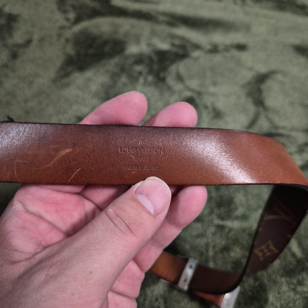 LOUIS VUITTON モノグラムレザーベルト　ユーズド　全長約100cm