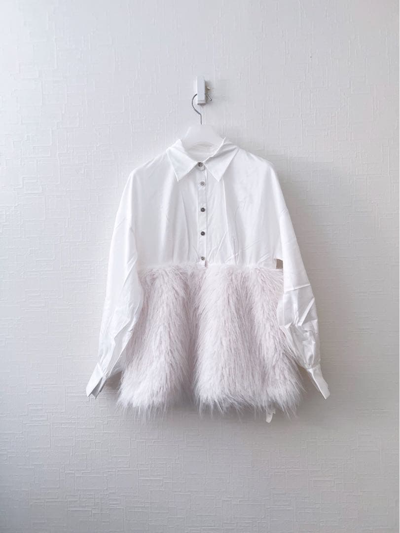 トップス Acka. fur docking shirt