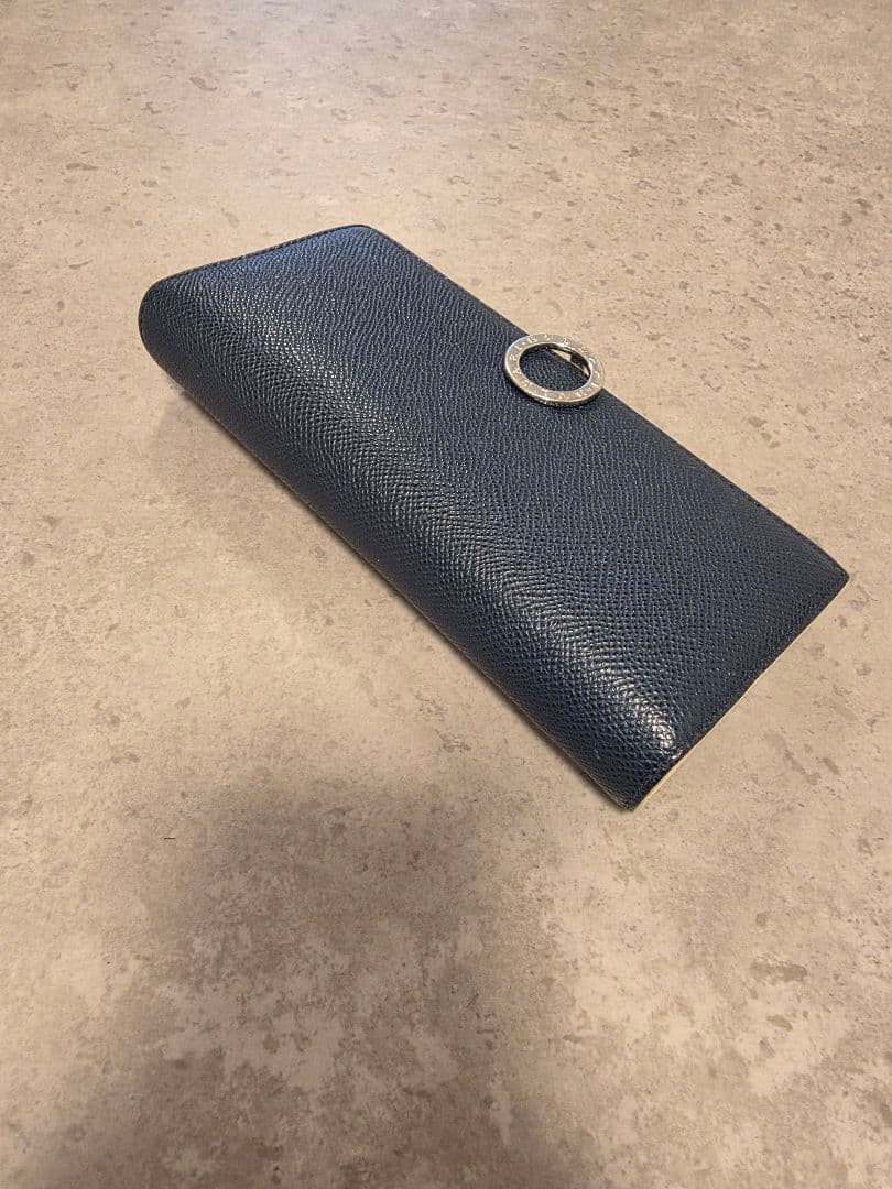 ネイビー 長財布 BVLGARI