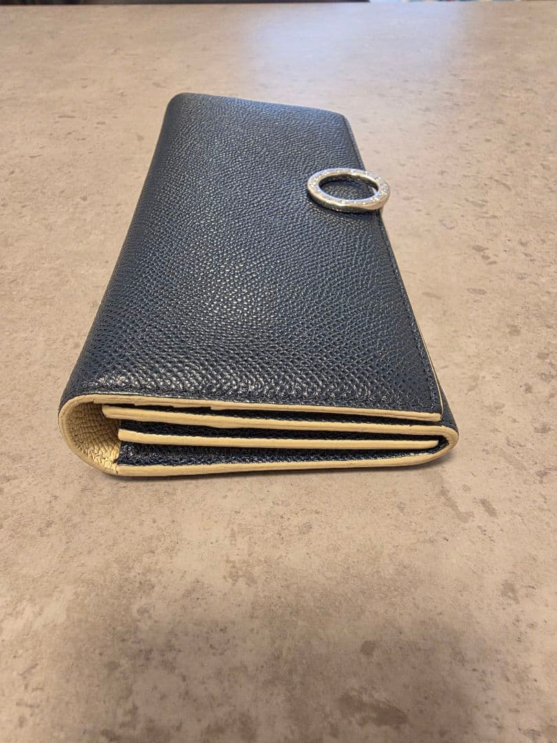 ネイビー 長財布 BVLGARI