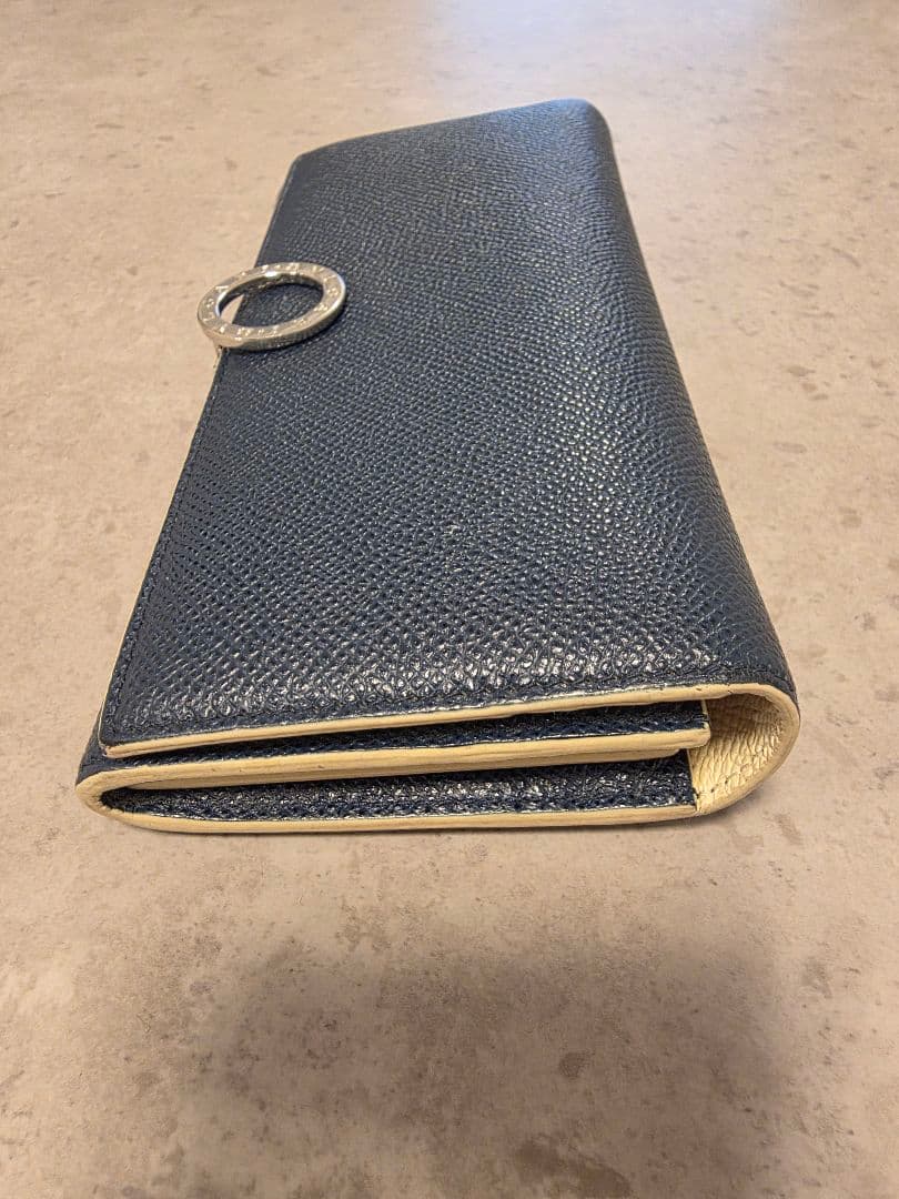 ネイビー 長財布 BVLGARI