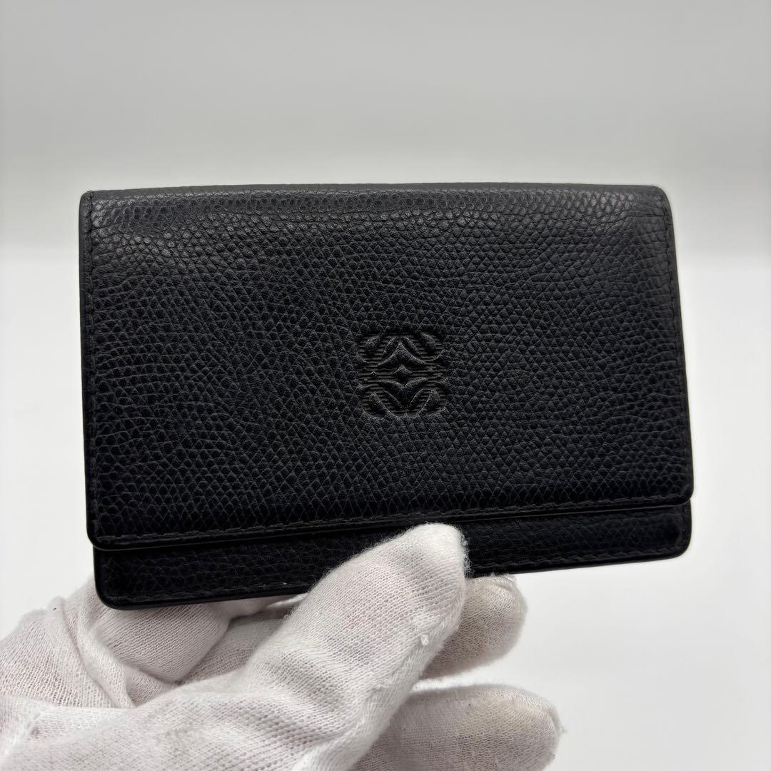 LOEWE ロエベ アナグラム カードケース 名刺入れ レザー ブラック 美品