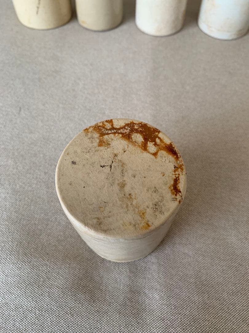 フランスアンティーク　小さな陶器のボトル5個セット