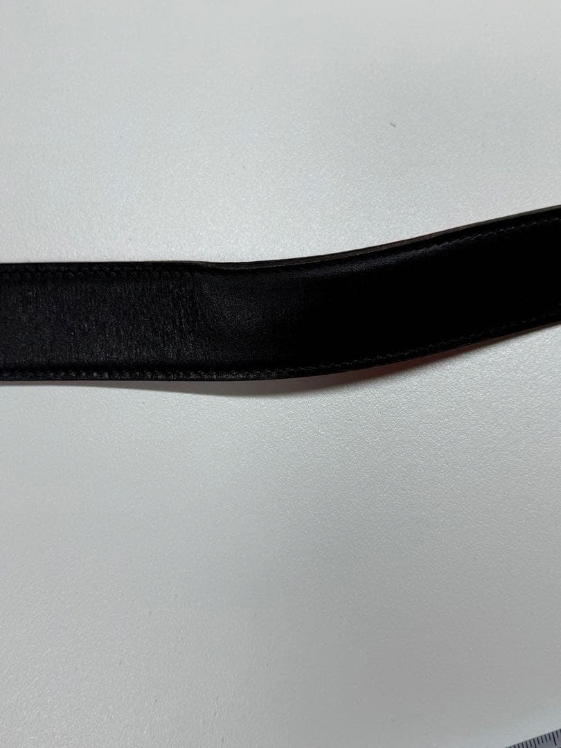 HERMES レザー ベルト ブラック/レッド