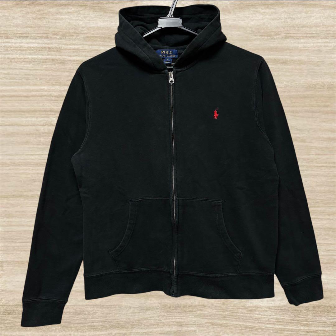 超美品 ラルフローレン ジップパーカー 黒 M