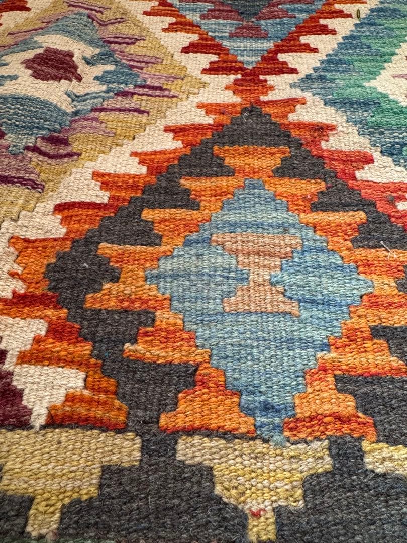 Vol.4アフガニスタン　遊牧民　手織りキリム　アクセントラグ　128×88②