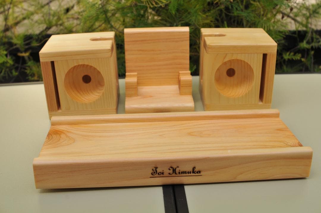 スマートフォン用ステレオ無電源スピーカー　モバイル版