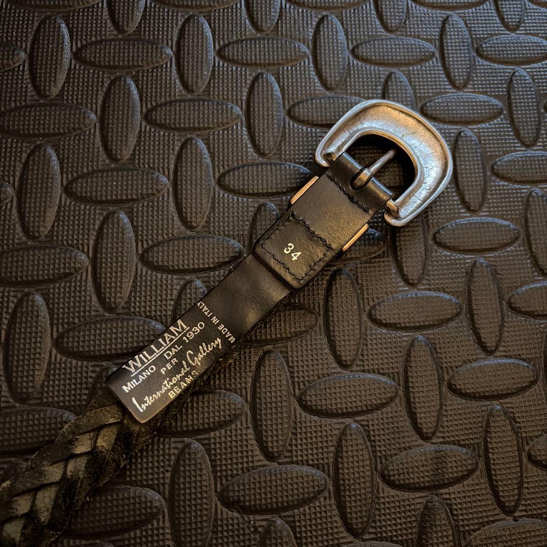 インターナショナルギャラリービームス　　WILLIAM レザーベルト ブラック