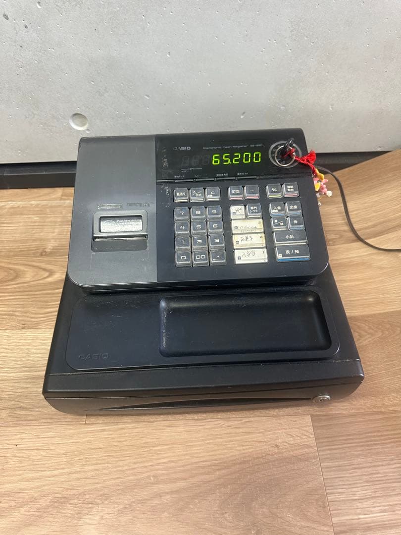 CASIOレジスター 黒 印刷機能付き 鍵付き レシート 動作確認済み