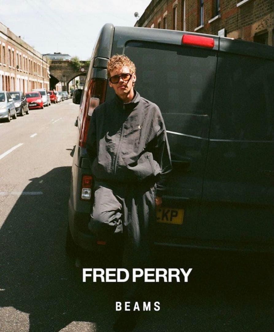 別注 FRED PERRY BEAMS ジャケットとパンツセット　アンカーグレー