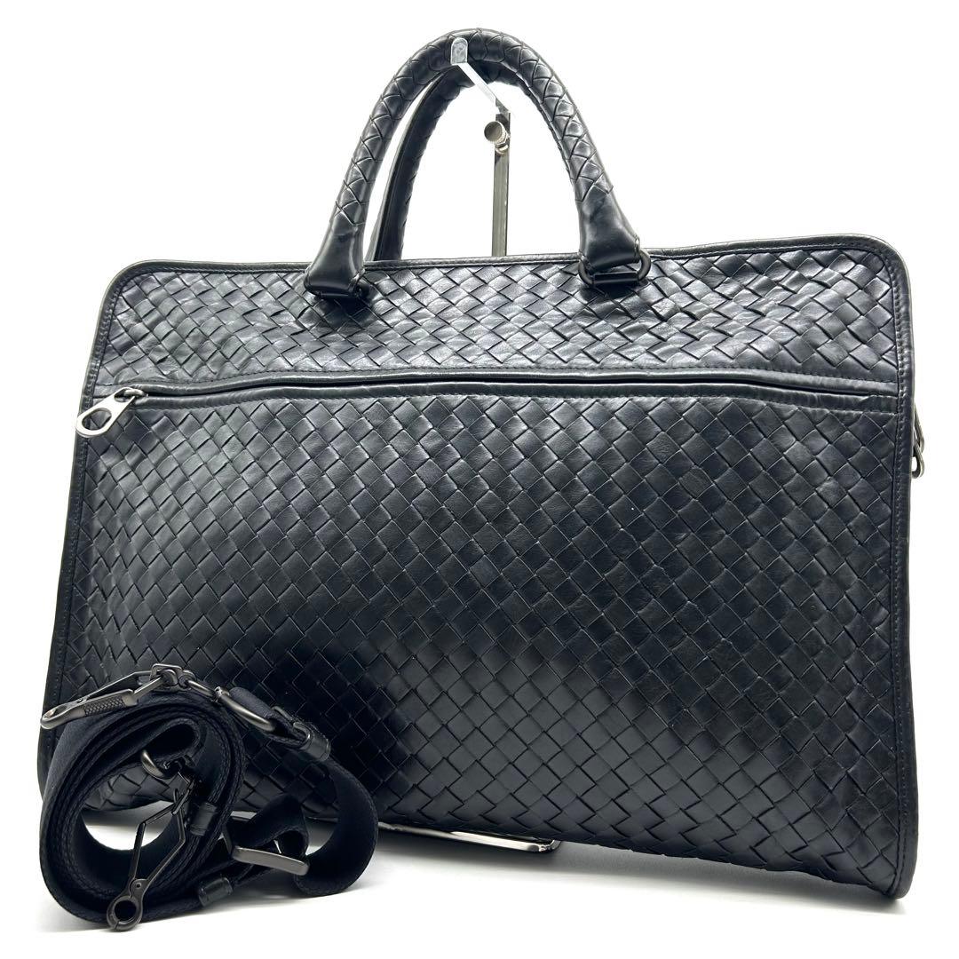 【良品！✨】ボッテガヴェネタ イントレチャート ビジネスバッグ 黒 2way