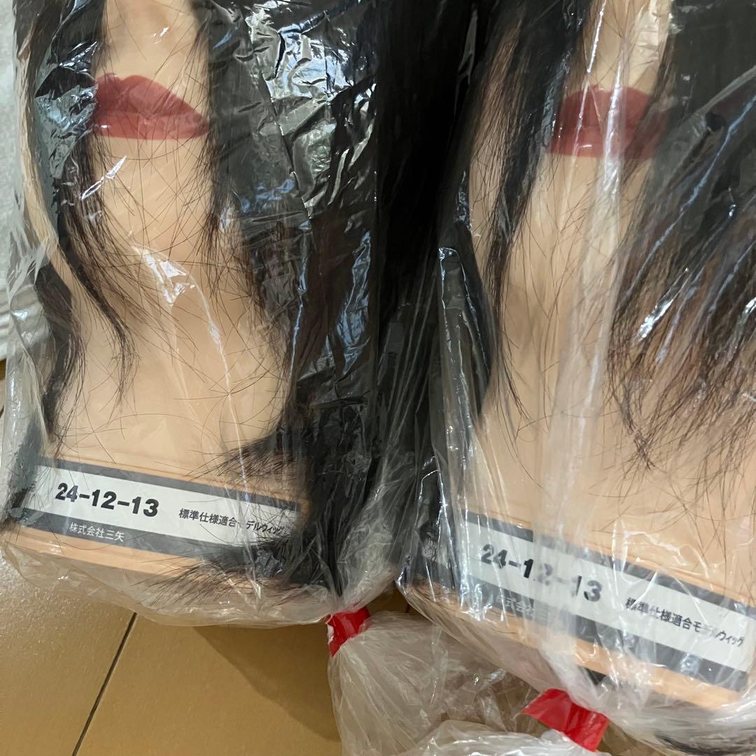 【未使用】美容師国家試験用・練習用 三矢カットウィッグ2体