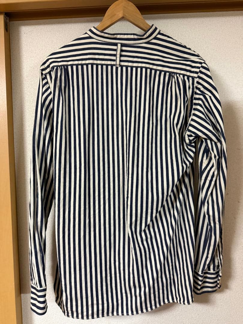 TIGRE BROCANTE ヒッコリーストライプスタンドカラー長袖シャツ