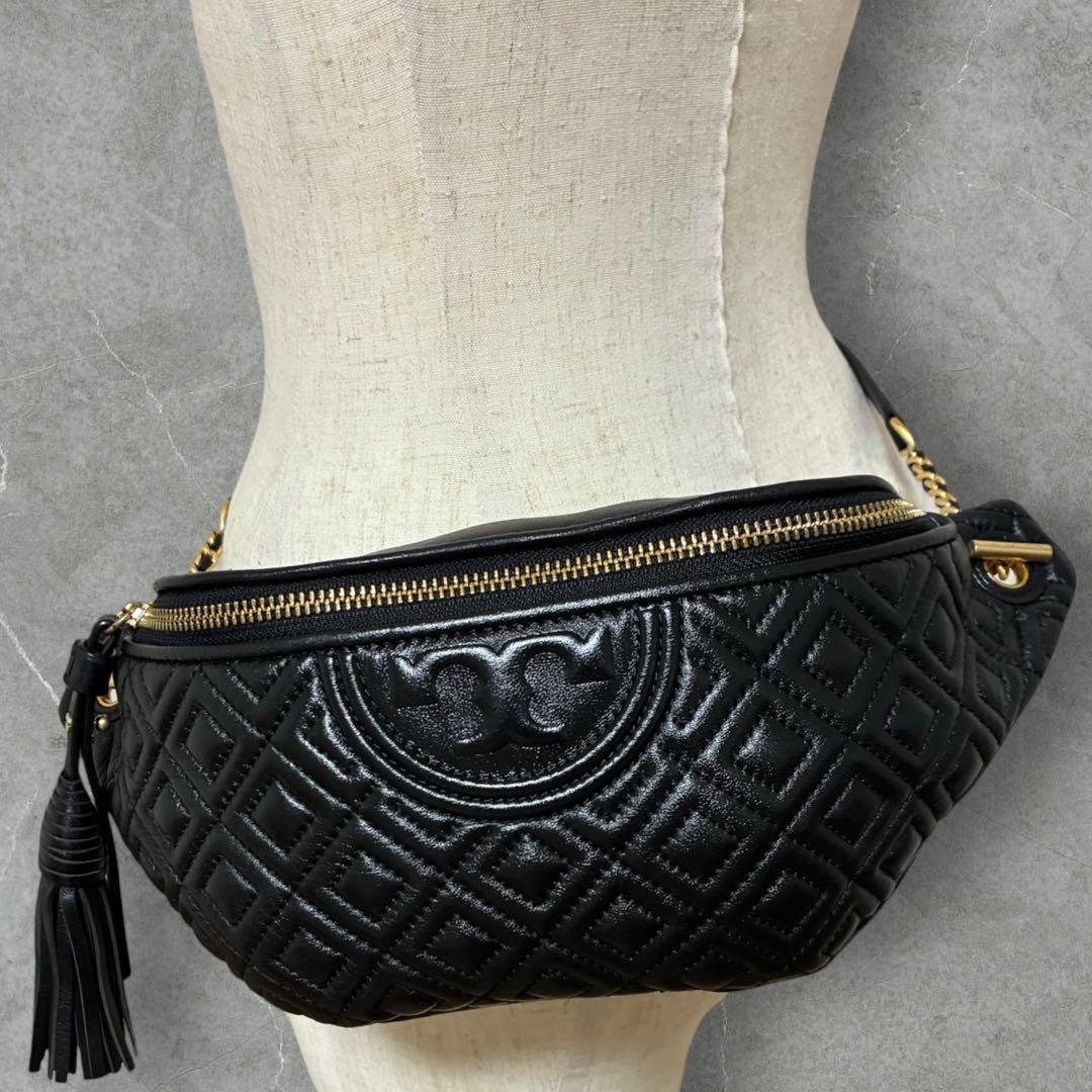Tory Burch トリーバーチ ウエストバッグ キルティングレザー BLK