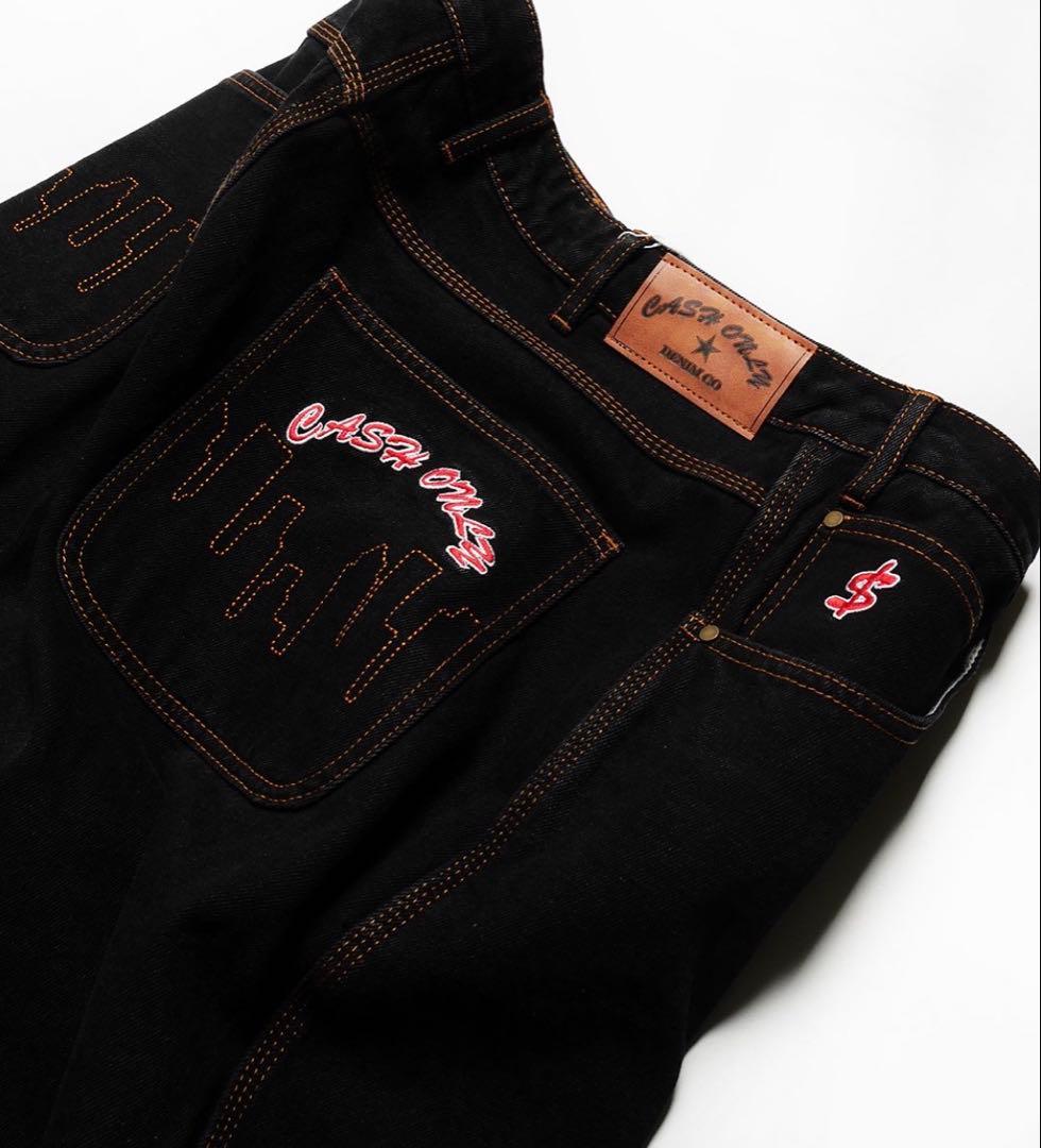 パンツ CASH ONLY BAGGY DENIM JEANS WASHED BLACK