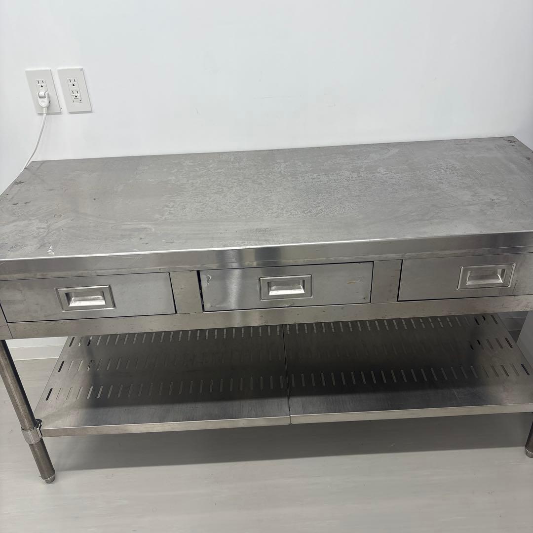 業務用 ステンレス２段引き出し付キッチン 調理作業台厨房テーブル