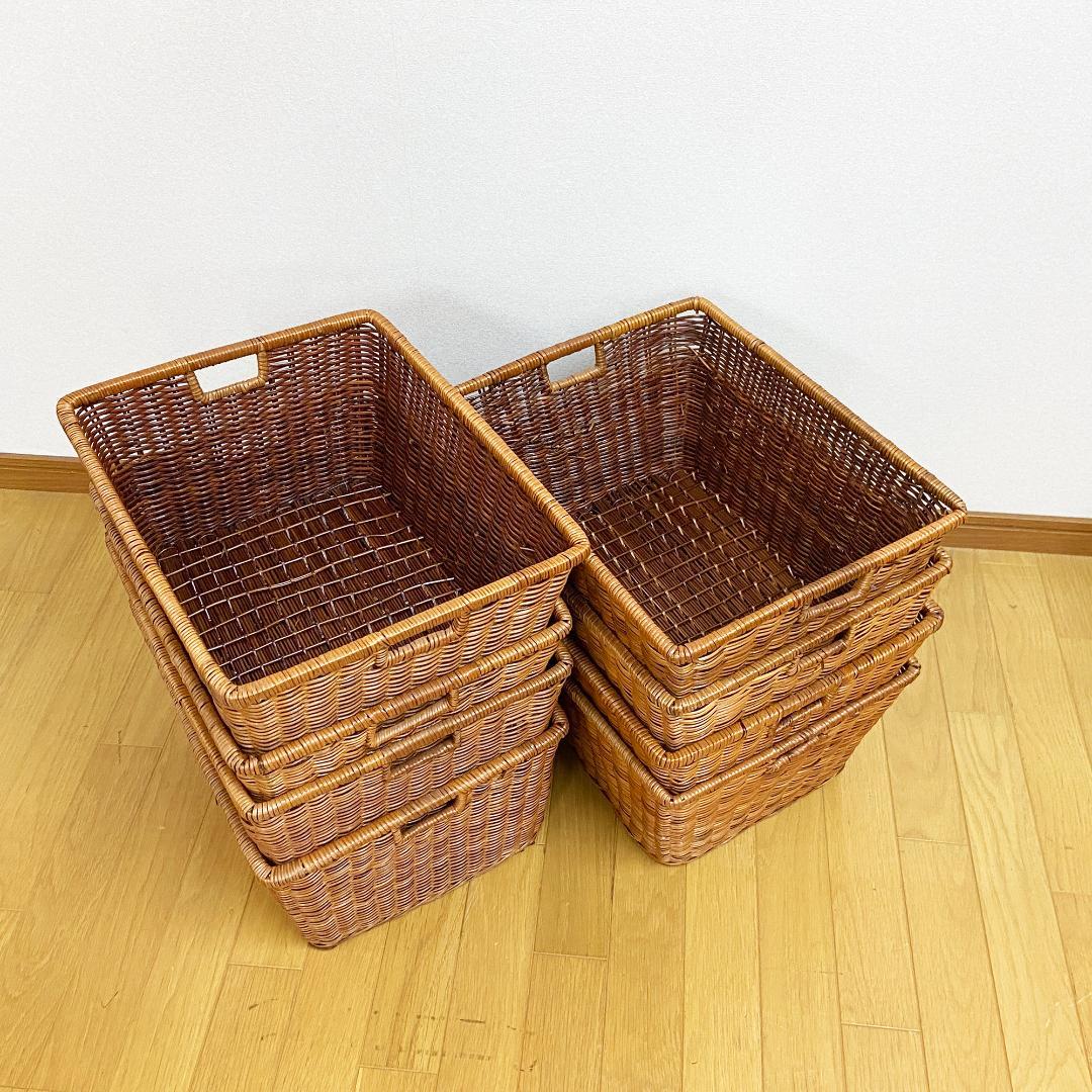 ヴィンテージ品 籐籠 バスケット ８個セット