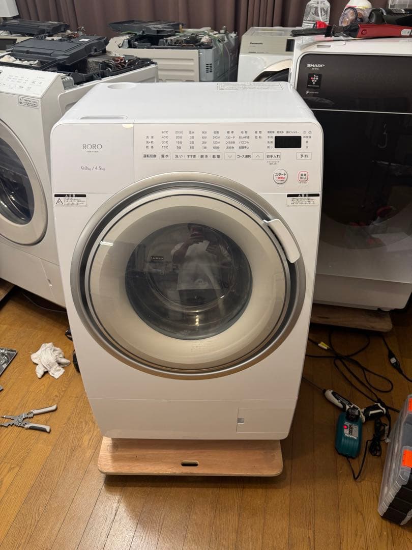 未使用に近い　 山田電気 RORO YWM-YV90N ドラム式洗濯乾燥機