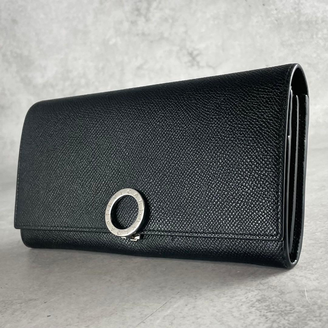極美品✨ ブルガリ BVLGARI 長財布 クリップ オールブラック レザー
