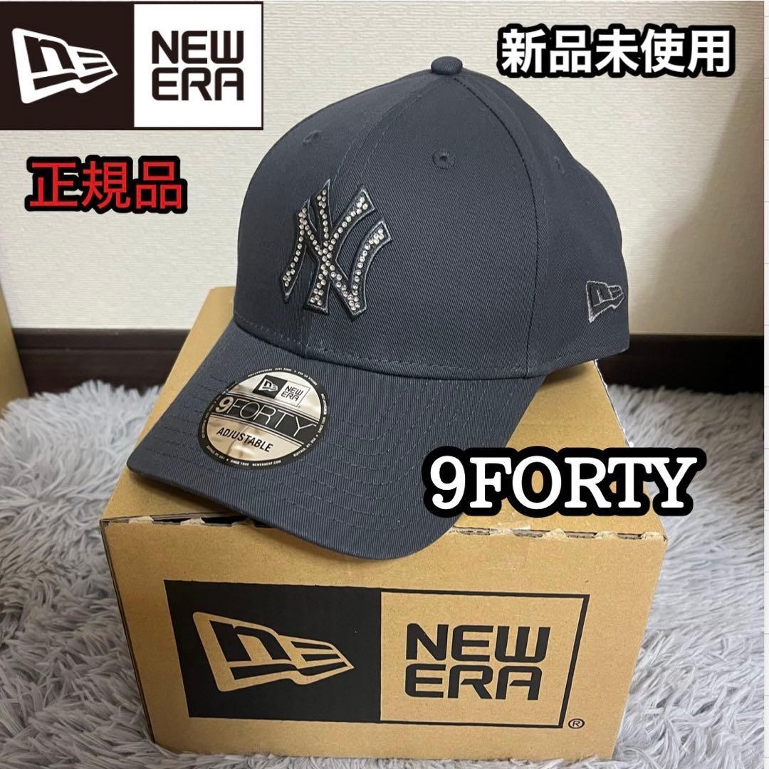 ニューエラ キャップ 帽子 NY ヤンキース ラインストーン グラファイト
