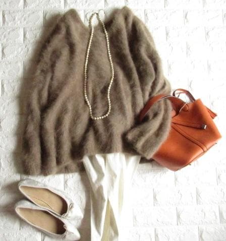 プラージュ plage ふわふわ 起毛 前後2way ファー ルーズ ニット