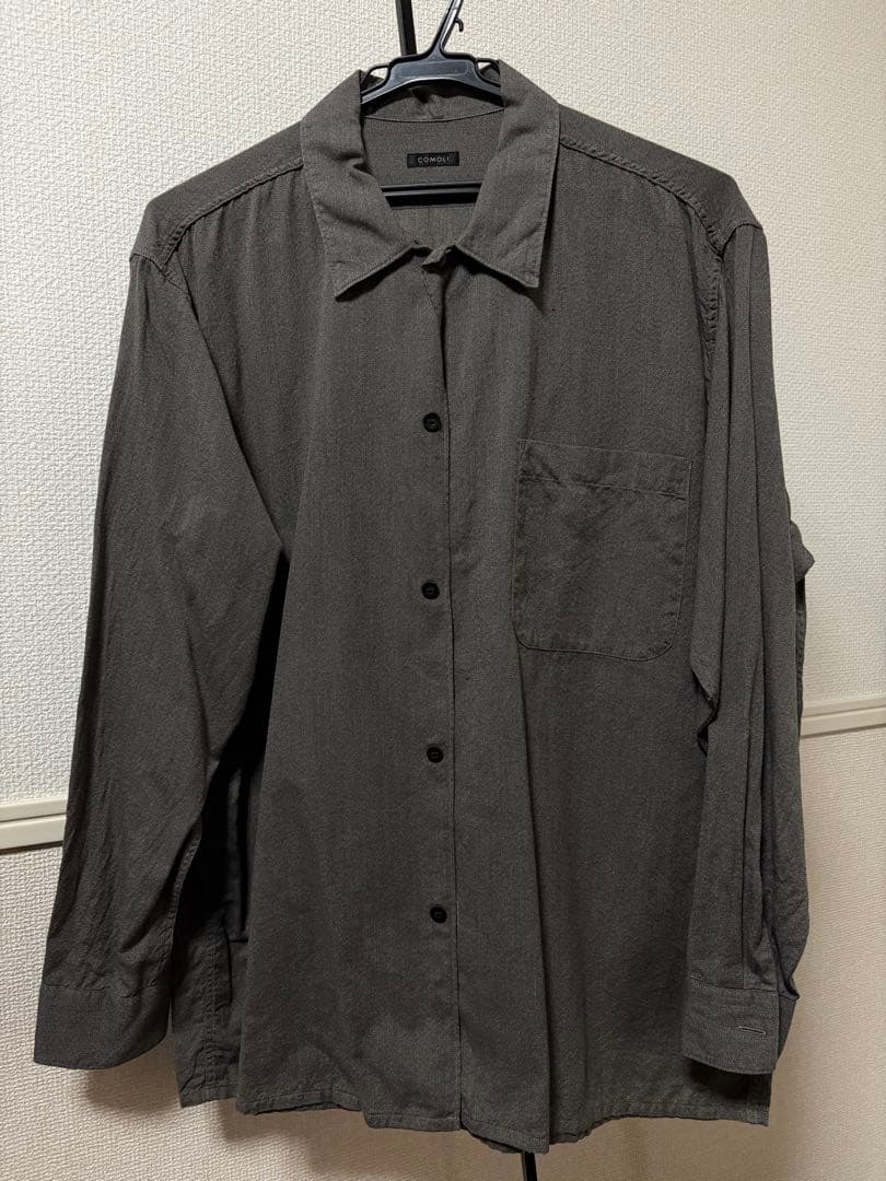 COMOLI コモリ　22SS ヨリ杢 オープンカラーシャツ　サイズ2