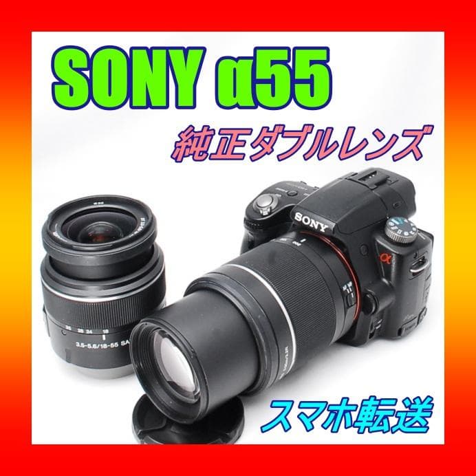 ♥ SONY α55 ♥純正ダブルレンズ♥スマホ転送♥初心者おすすめ♥ 一眼レフ